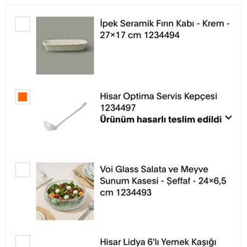 Aldığım Kepçede Çizik Ve Düşük Kalite, İade İşlemi Yapılamıyor