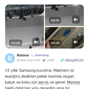 Samsung Kurutma Makinesi Arızası Ve Yetersiz Teknik Servis Desteği