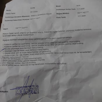 Gözlük Çerçevesi Kısa Sürede Ayrıldı, Garanti Süreci Hayal Kırıklığı Yarattı