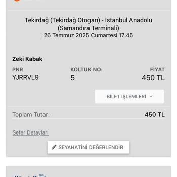 Tekirdağ'dan Samandıra'ya Uzayan Yolculukta Kötü Hizmet Ve Bilgilendirme