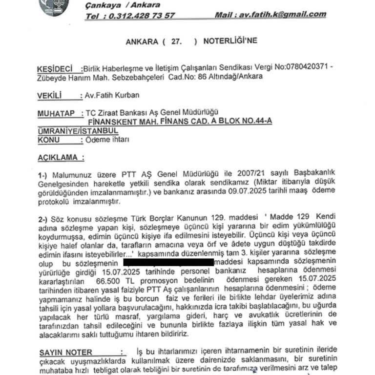 Ziraat Bankası'nın PTT Personeline Promosyon Ödemesini Geciktirmesi Ve Mağduriyet