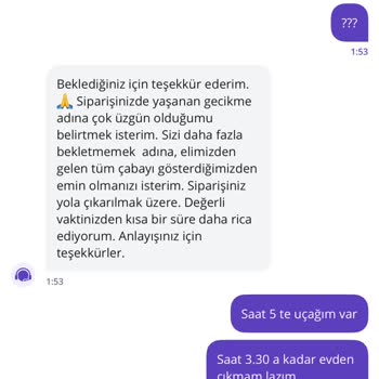 Gece Yarısı Teslim Edilmeyen Sipariş Nedeniyle Yolculuk Öncesi Mağduriyet