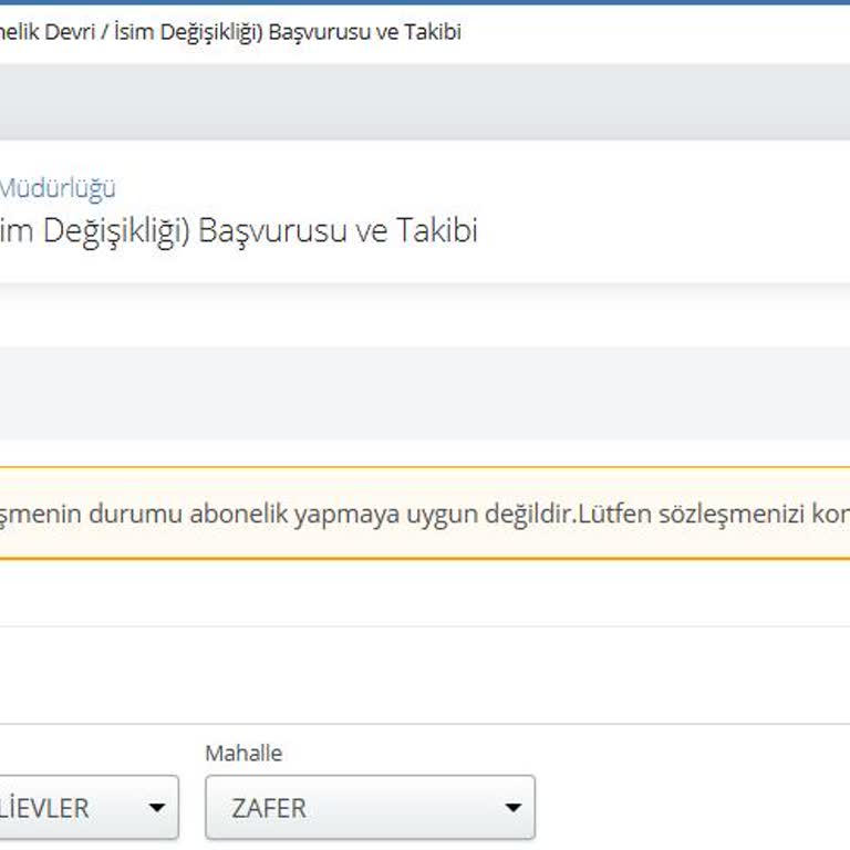 Su Aboneliği Başvurusunda E-Devlet Üzerinden Yaşanan Sorun Ve Bilgi Eksikliği