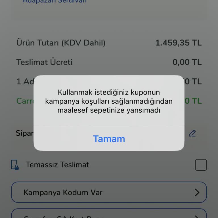 Carrefour SA Kampanya Kuponu Şartları Sağlandığı Halde Kullanılamıyor!