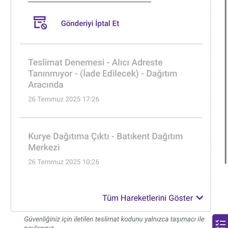 Adres Hatası Nedeniyle Teslim Edilemeyen Kargo Ve İletişim Sorunu
