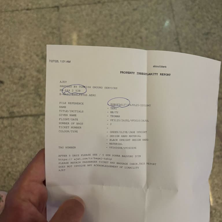 Aktarmalı Uçuş Sonrası Bagaj Kayboldu Ve Bilgi Alamıyorum