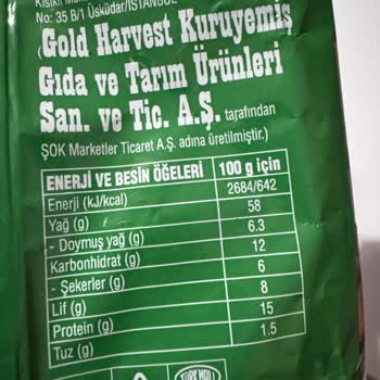 Gold Harvest Kuruyemiş Şok Market'ten Aldığım Amigo Siirt Fıstığı Tamamen Bayat Ve Çürük Çıktı