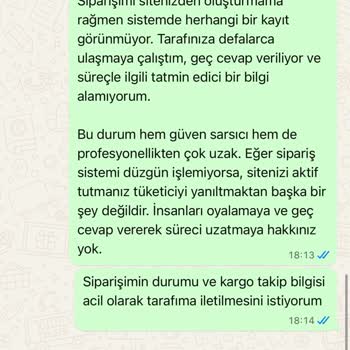 Ödemesi Alınan Siparişim Kayıp Bilgi Ve İletişim Yok