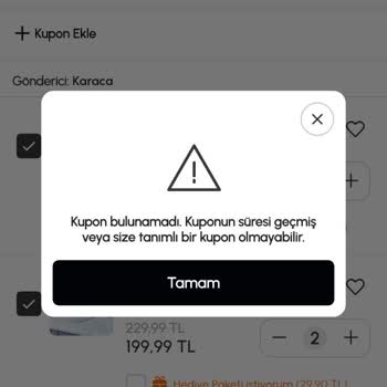 Karaca Web Ve Uygulamada Kupon, Sepet Ve Müşteri Hizmetleri Sorunları Yaşadım