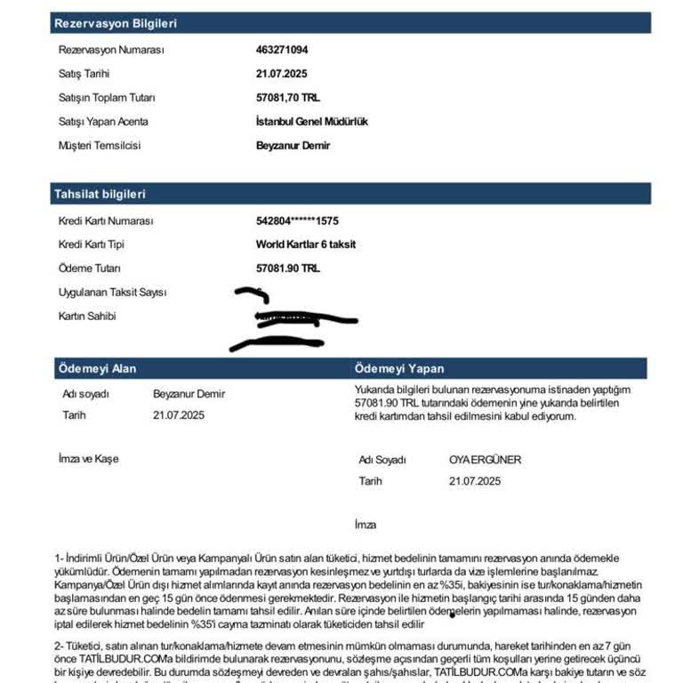 Konaklamadığım Otelin Ücreti Alındı Ve Mağdur Edildim