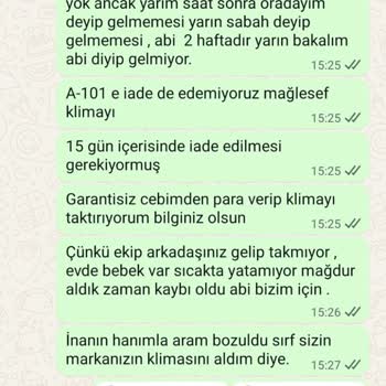 A101'den Aldığım Klimanın Montajı Haftalardır Yapılmıyor, Mağdur Edildim