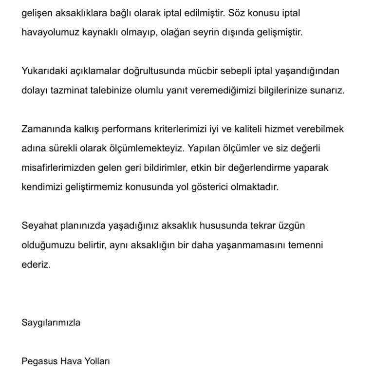 Uçuşun 12 Saat Ertelenmesi Ve Mağduriyetim Giderilmedi