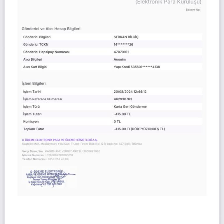 Hepsiburada Hesabımdan Gönderdiğim Para Banka Hesabıma Ulaşmadı