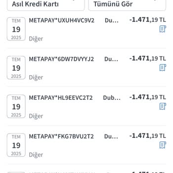 Metapay Bilgim Dışında Kredi Kartımdan Para Çekti