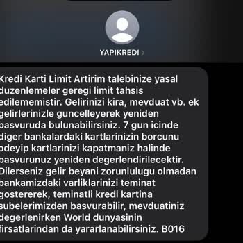 Yüksek Limit Vaadi Sonrası Kredi Kartı Başvurum Reddedildi Mağdur Oldum