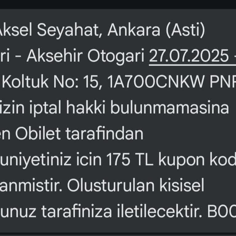 Bilet İptalinde Ücret İadesi Yerine Düşük Tutarlı Kupon Verildi, Müşteri Hizmetleri Yok