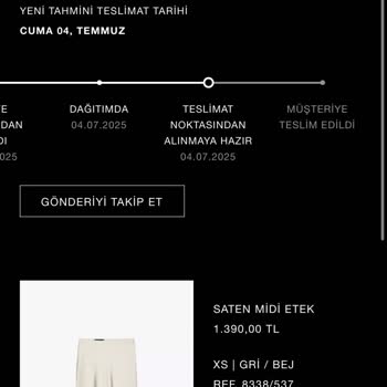 Zara'dan Aldığım Ürün Teslim Edilmedi, İade Sürecinde Sorun Yaşıyorum