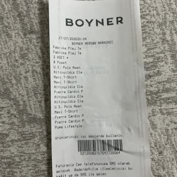 Boyner'den Alınan Faturaların Teslim Edilmemesi Ve İlgisiz Müşteri Hizmeti