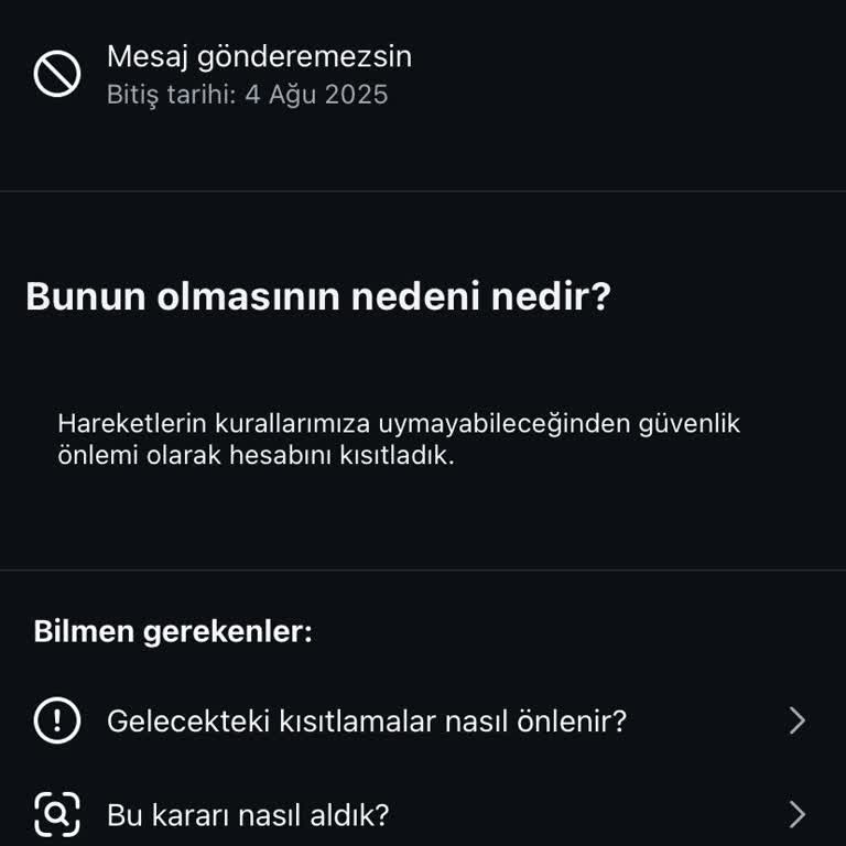 Instagram Haksız Sohbet Kısıtlamaları Nedeniyle Mağduriyet Yaşıyorum
