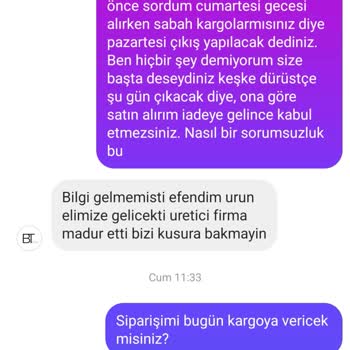 Siparişim Gönderilmedi, Yanıltıcı Bilgi Verildi, Mağdur Edildim!
