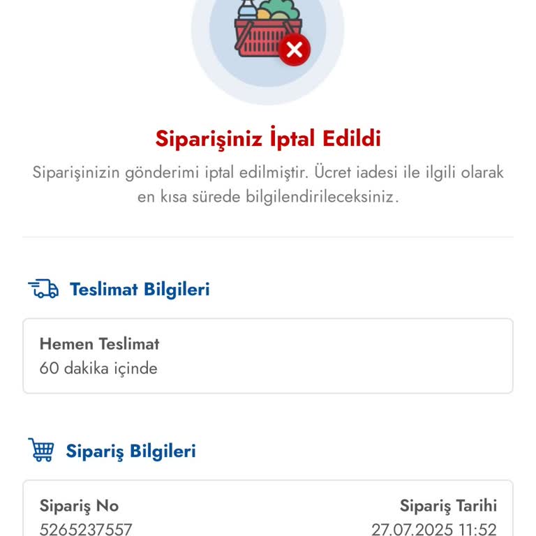 Şok Market Uygulamasında Keyfi Sipariş İptali Ve Mağduriyet