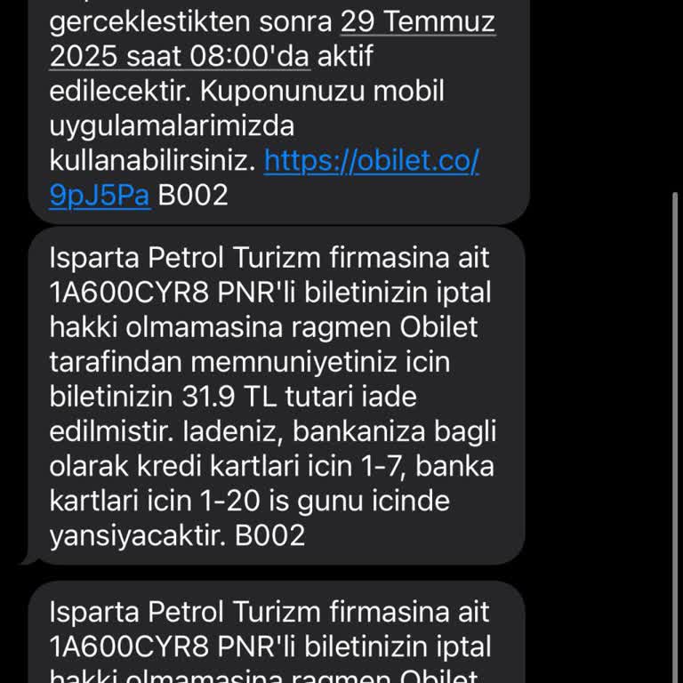Bilet İptalinde Para İadesi Yapılmadı, Müşteri Hizmetlerine Ulaşılamıyor
