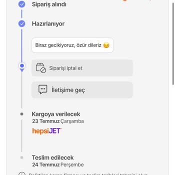 Siparişim Stokta Olmasına Rağmen Hâlâ Kargoya Verilmedi