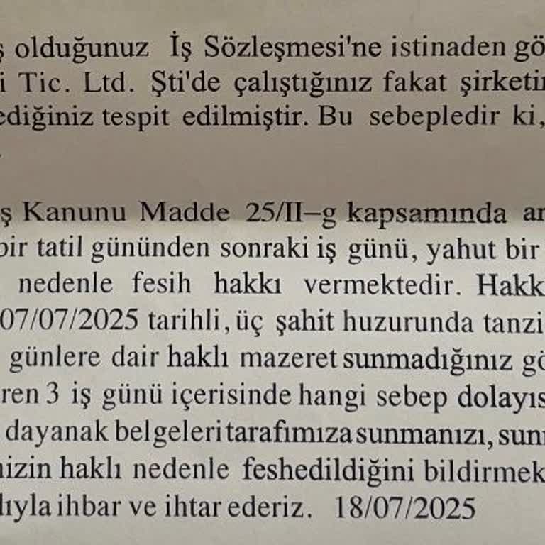 Milli Eğitim Bakanlığı Yıllık İzin Döneminde Haksız Fesih Ve İstifa Kodu Mağduriyeti