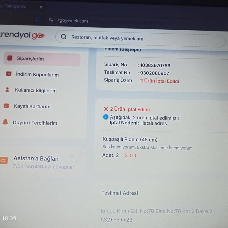 Sipariş İptali Sonrası Ücret İadesi Yapılmadı
