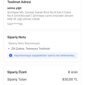 Temassız Teslimat Talebim Yerine Getirilmedi, Siparişim Teslim Edilmedi