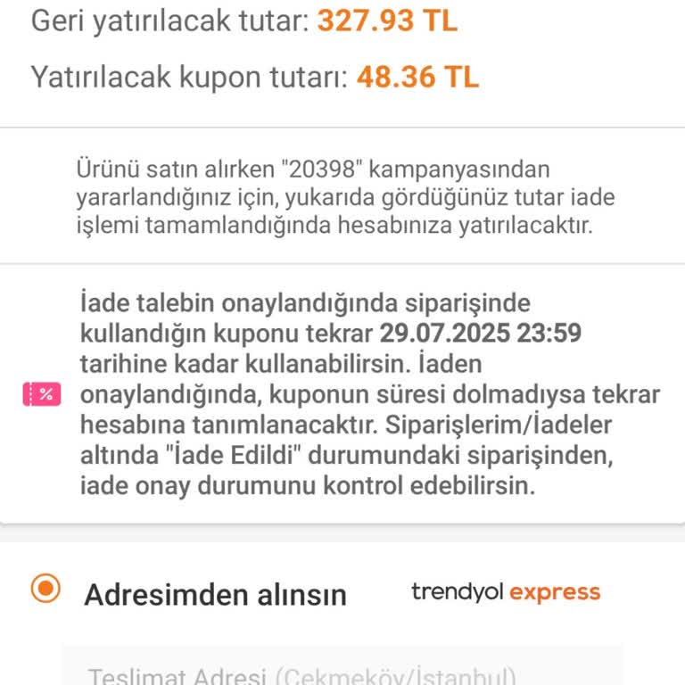 İade Tutarında Kargo İndirimi Kesintisi Ve Kupon Kullanım Sorunu