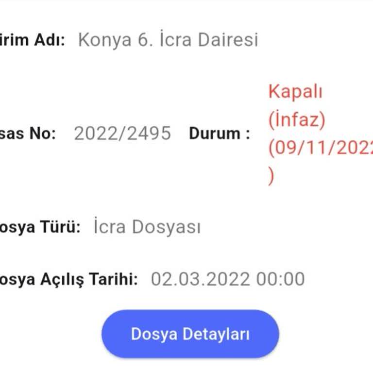 Konya 6. İcra Dairesi Borcu Ödenen Dosyam İçin E-Haciz Ve Blokelerin Kaldırılmasını Talep Ediyorum