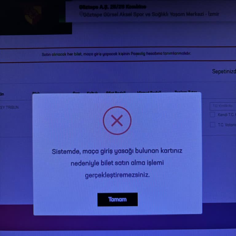 Passolig Kartım Olmasına Rağmen Kombine Alamıyorum