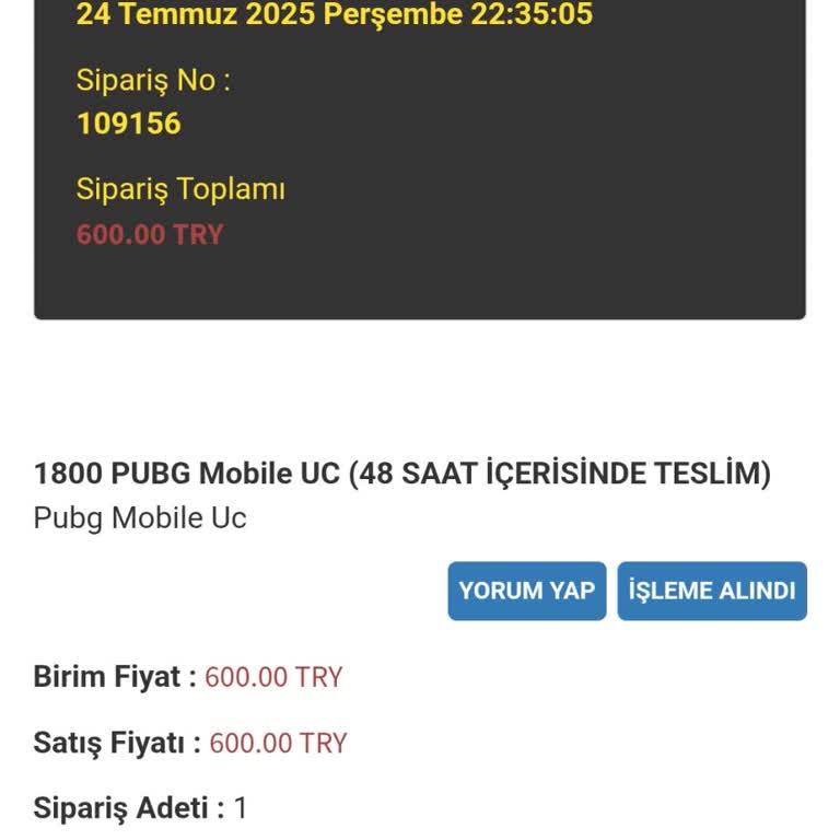 Satın Aldığım PUBG Mobile UC Teslim Edilmedi, Destek Ekibinden Yanıt Alamadım