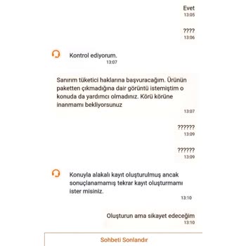 İade Edilmeyen Ürün Ve Reddedilen İade Talebi