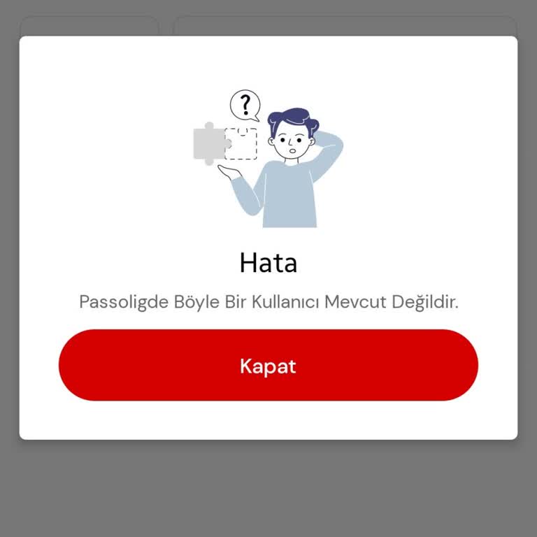 Uygulamaya Girişte Kullanıcı Bulunamıyor Hatası