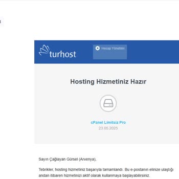 Turhost İade Sürecinde Hesabım Kapatıldı Ve Param İade Edilmiyor
