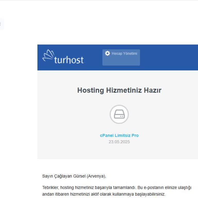 Turhost İade Sürecinde Hesabım Kapatıldı Ve Param İade Edilmiyor