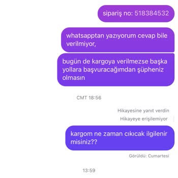 Siparişim Kargolanmıyor, Müşteri Hizmetleri Yanıt Vermiyor