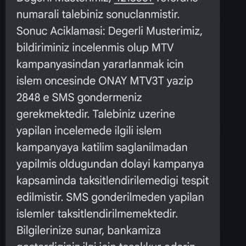 MTV Taksitlendirme Sözü Yerine Getirilmedi, Mağduriyet Yaşadım