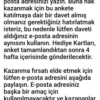 Hotels.com Anketi Sonrası Vaat Edilen Hediye Çeki Gönderilmedi