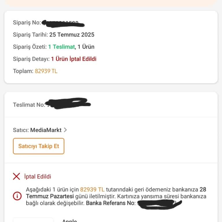 İptal Edilen Sipariş Sonrası Param Ortada Kaldı Ve Kimse Yardımcı Olmuyor