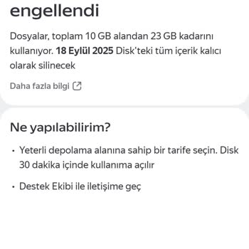 Yandex Disk'te Dosyalarıma Ulaşamıyorum, Tarife Almaya Zorlanıyorum