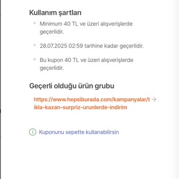 Kazandığım İndirim Kuponunu Süresi İçinde Kullanamadım, Gerçekçi Açıklama Yapılmadı