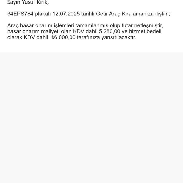 Fahiş Hizmet Bedeli Ve Şeffaf Olmayan Onarım Ücreti Talebi