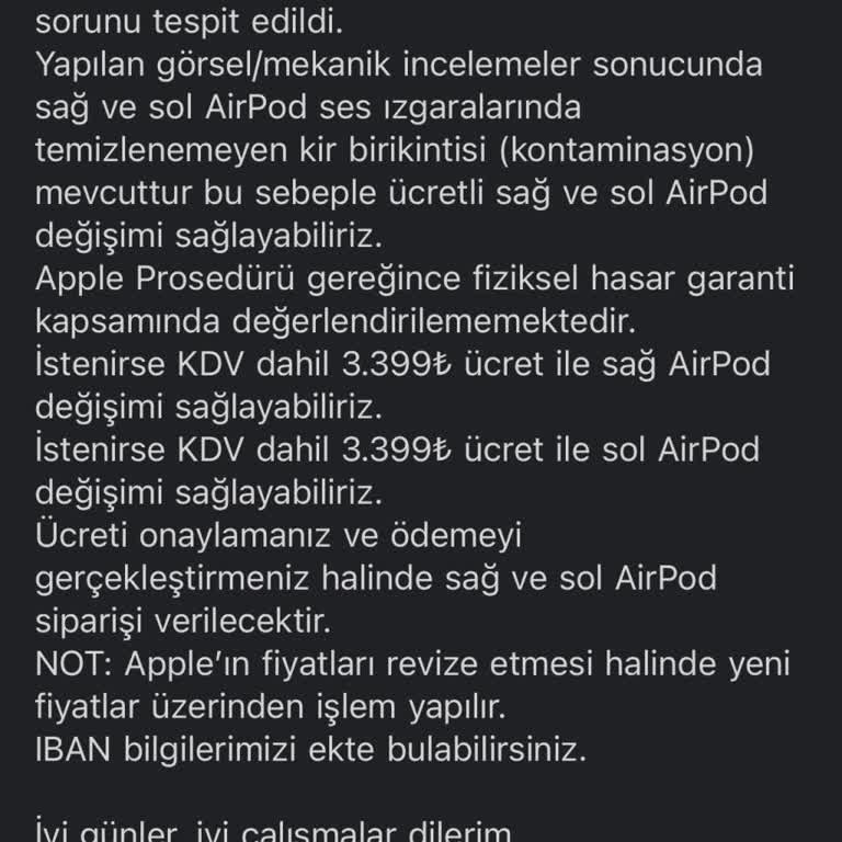Troy Apple Premium Partner Garanti Dışı Bırakılan Airpods Arızası İçin Çözüm Bekliyorum
