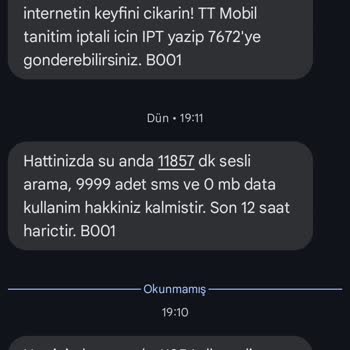 Aktif Paket Çalışmıyor, Bakiye Hatalı Şekilde Tükendi Ve Destek Alınamıyor