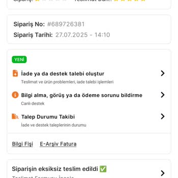 Yanlış Ürün Gönderimi Ve İlgisiz Destek