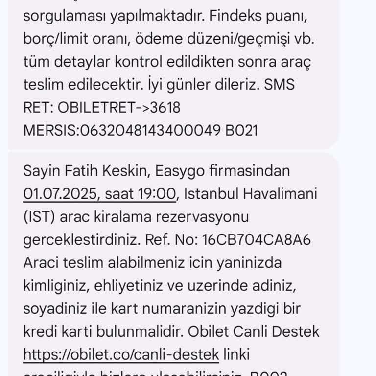 Araç Kiralama İptal Edildi, Ücret İadesi Yapılmadı Mağdur Oldum