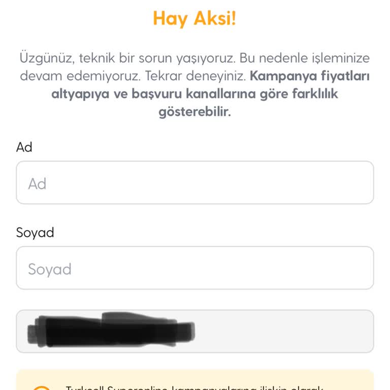 Online Kampanyadan Teknik Sorun Nedeniyle Faydalanamıyorum